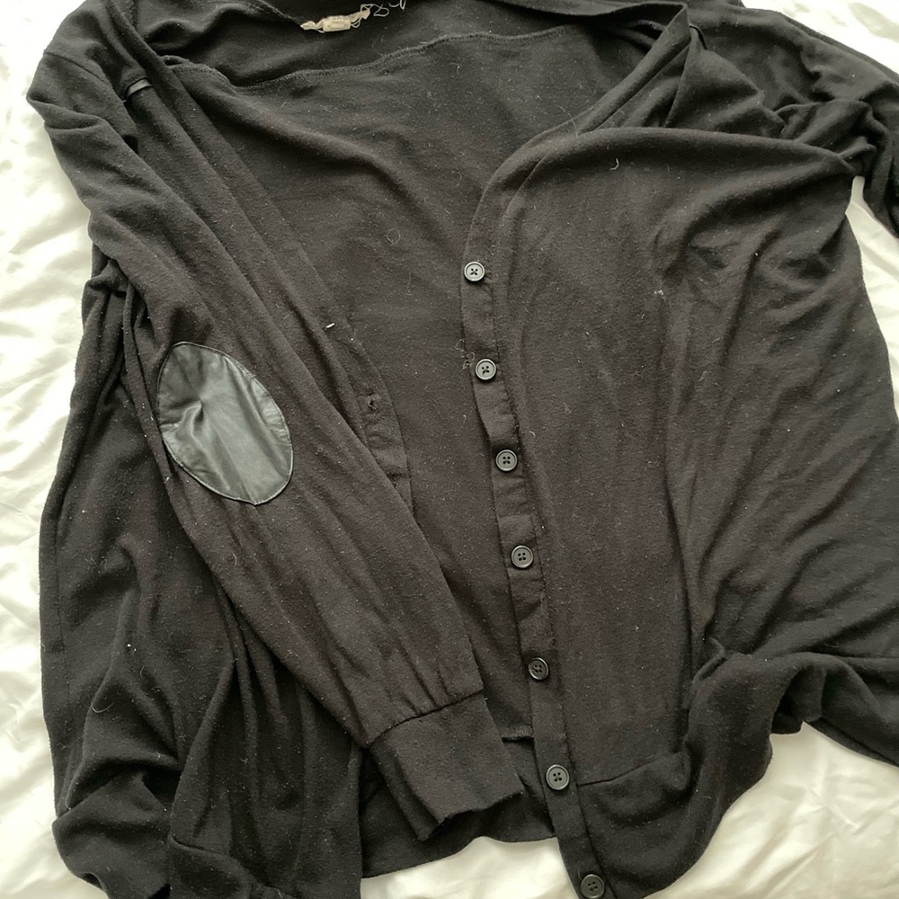 Black long sleeve cardigan. Plus size
